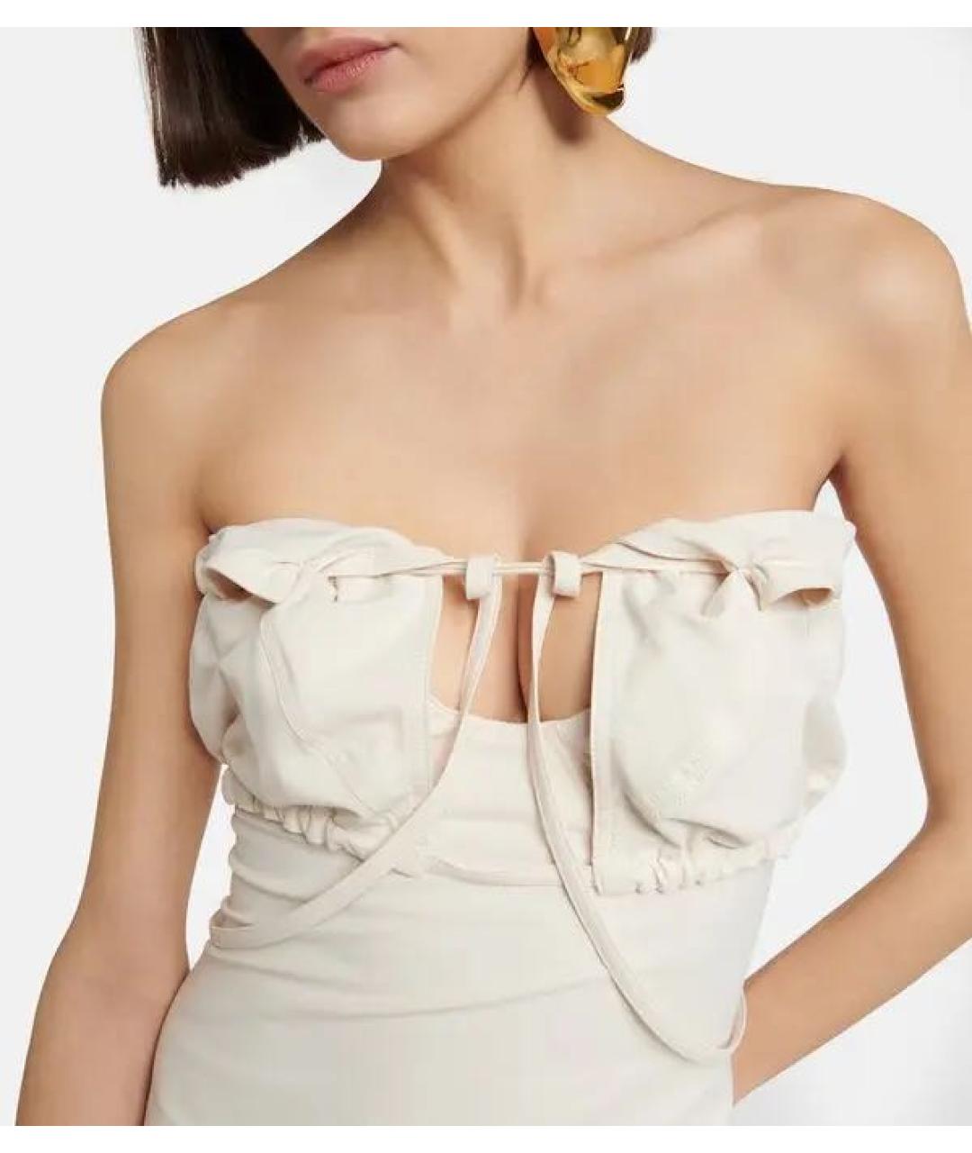JACQUEMUS Бежевое коктейльное платье, фото 4