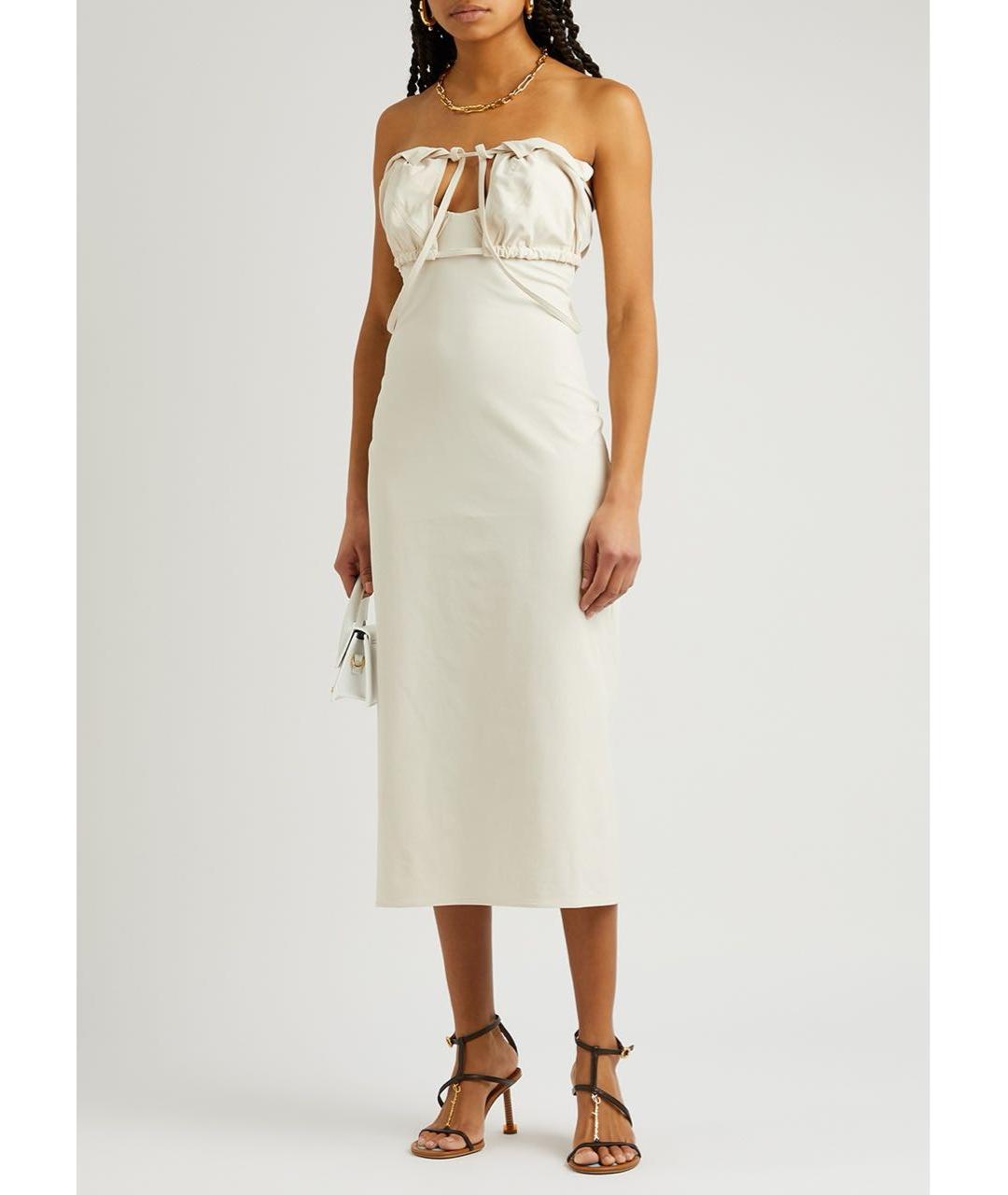JACQUEMUS Бежевое коктейльное платье, фото 2