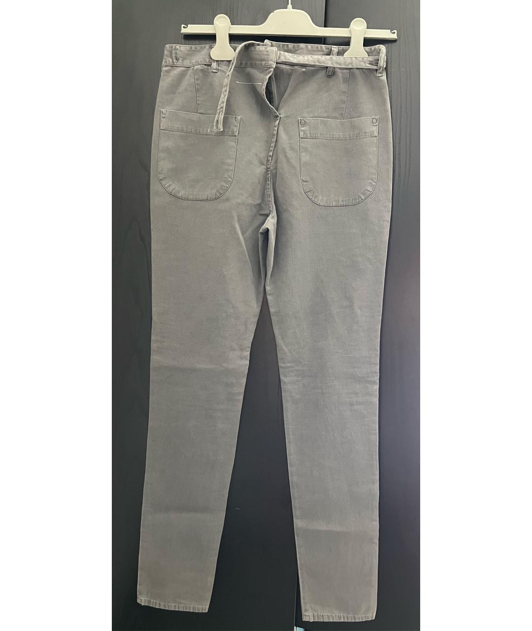 MM6 MAISON MARGIELA Серые хлопковые прямые брюки, фото 2