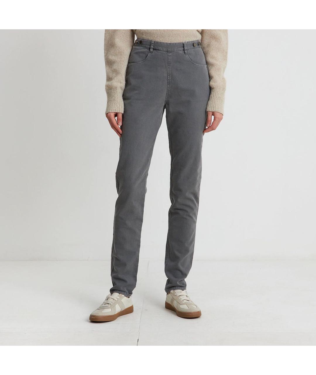 MM6 MAISON MARGIELA Серые хлопковые прямые брюки, фото 6