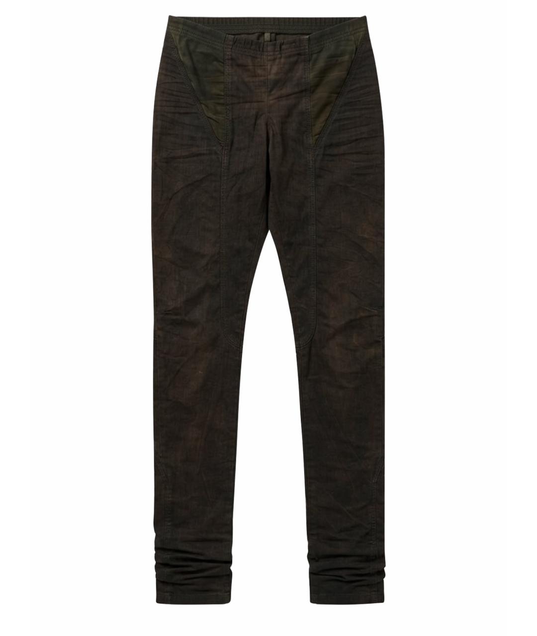 RICK OWENS DRKSHDW Хаки хлопок-полиэтиленовые прямые джинсы, фото 1