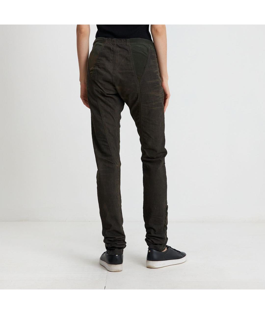 RICK OWENS DRKSHDW Хаки хлопок-полиэтиленовые прямые джинсы, фото 2