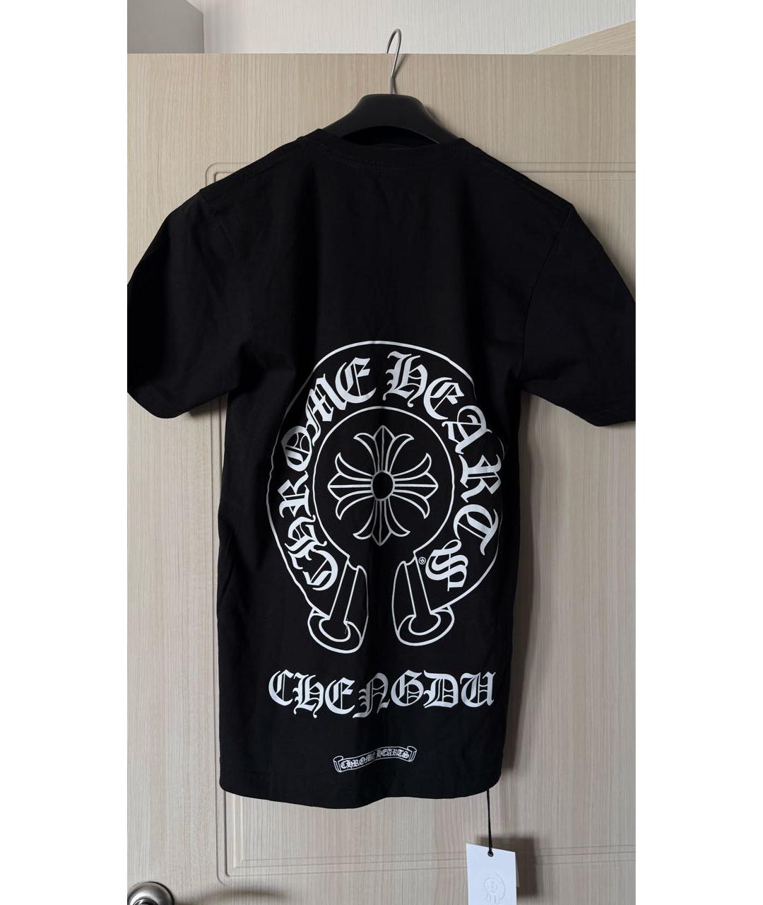 CHROME HEARTS Черная хлопковая футболка, фото 4