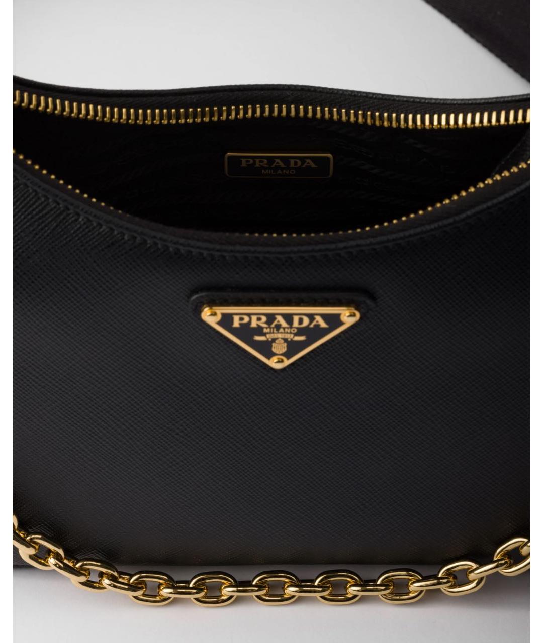 PRADA Черная кожаная сумка через плечо, фото 4