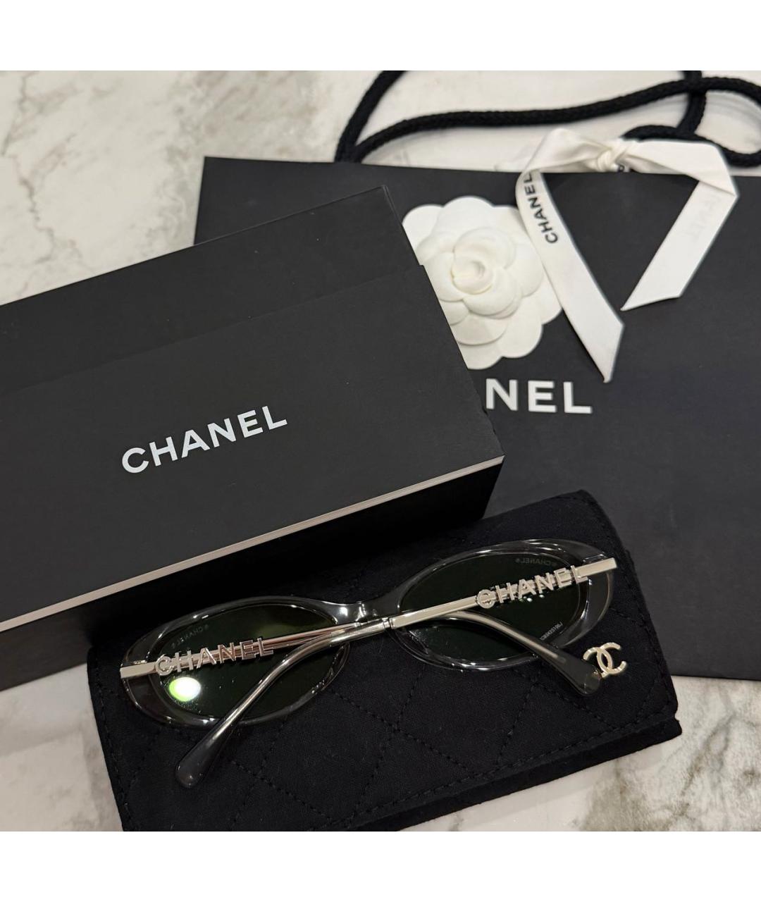 CHANEL Серые пластиковые солнцезащитные очки, фото 4