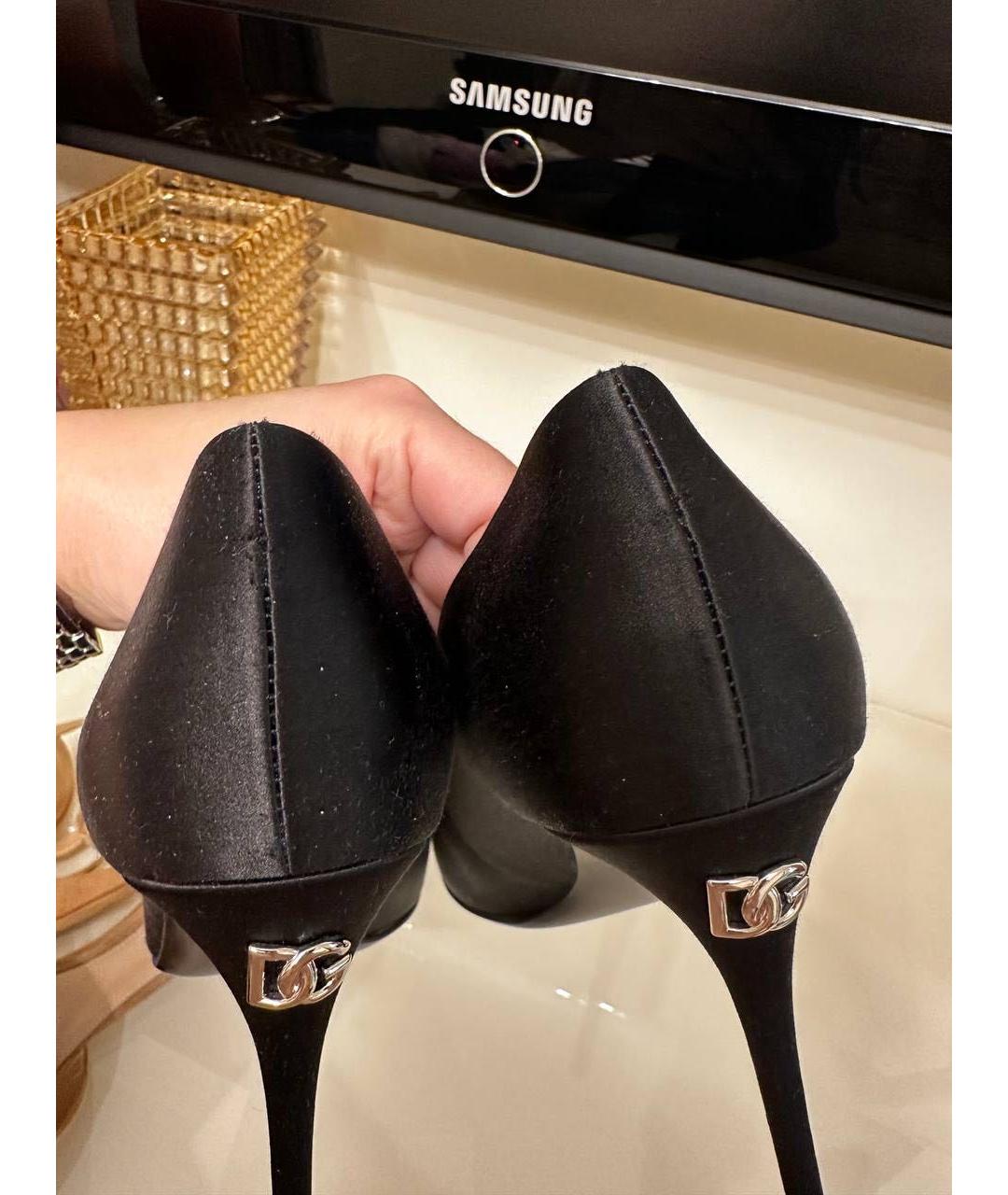 DOLCE&GABBANA Черные текстильные туфли, фото 3