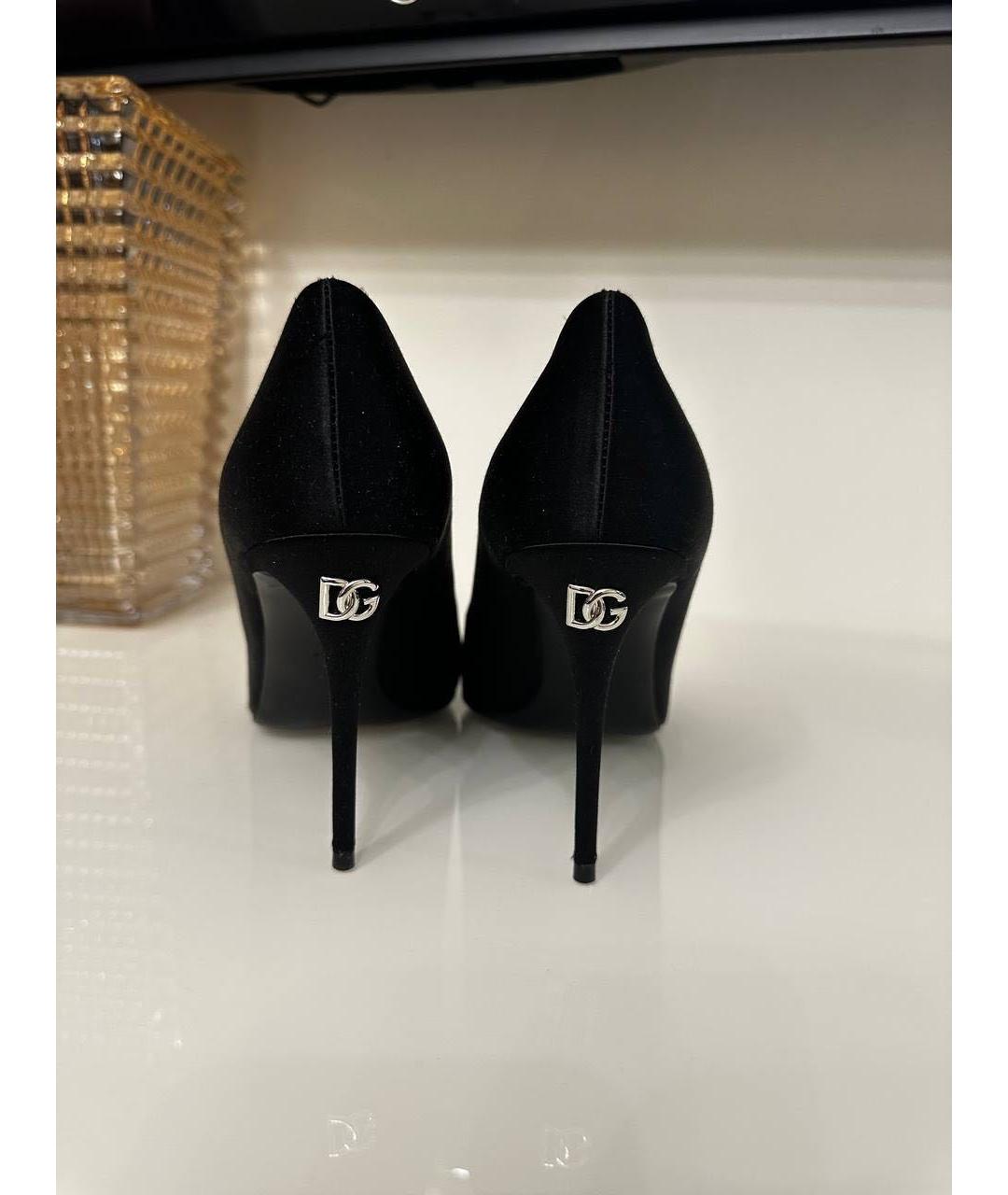 DOLCE&GABBANA Черные текстильные туфли, фото 2
