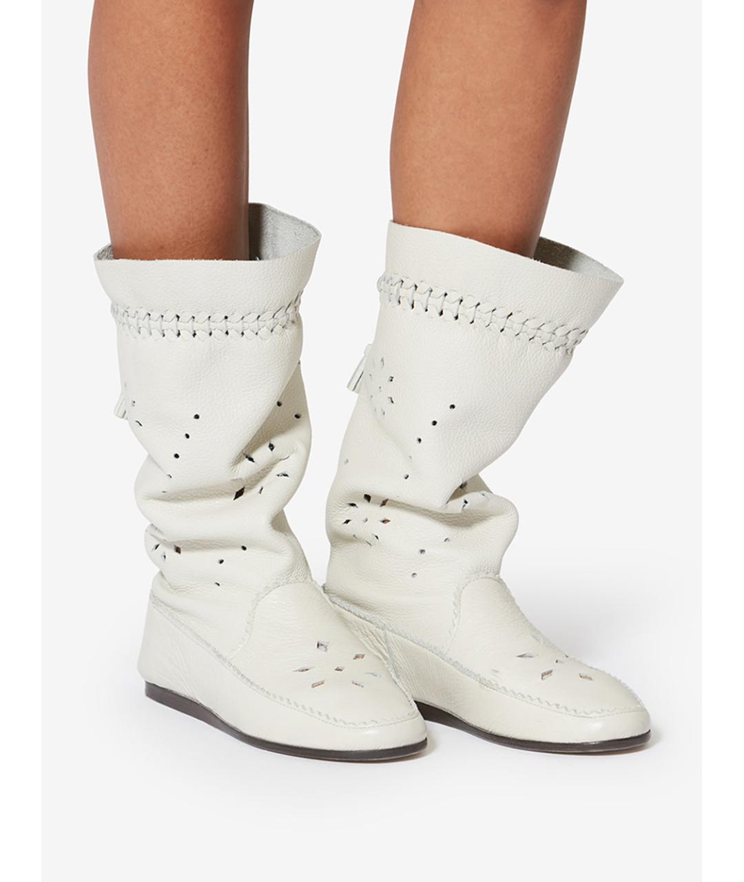 ISABEL MARANT Белые кожаные ботинки, фото 4