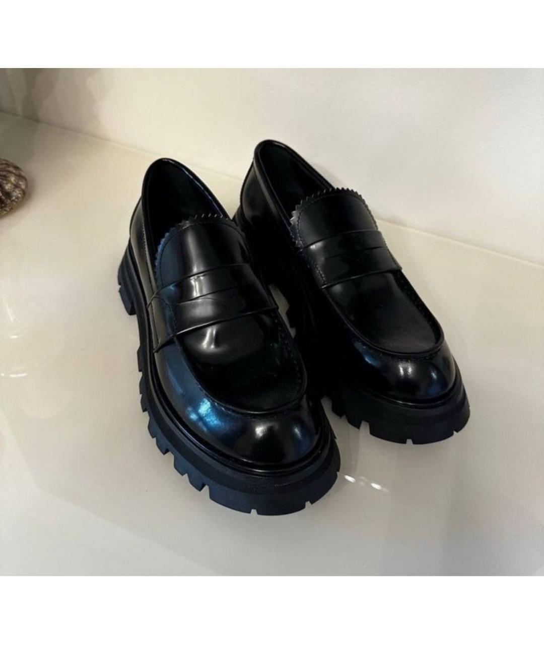 ALEXANDER MCQUEEN Черные лоферы из лакированной кожи, фото 2