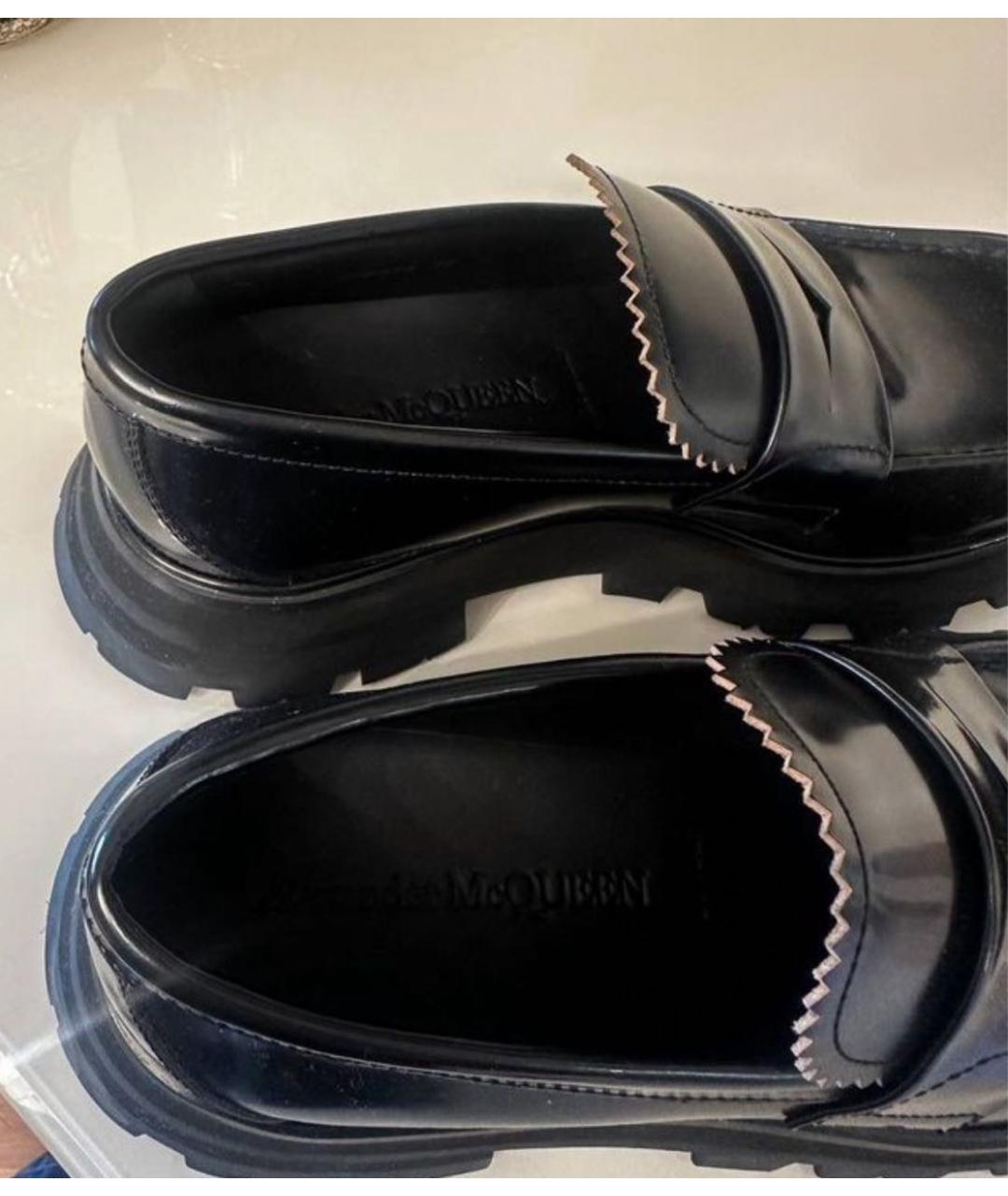 ALEXANDER MCQUEEN Черные лоферы из лакированной кожи, фото 3