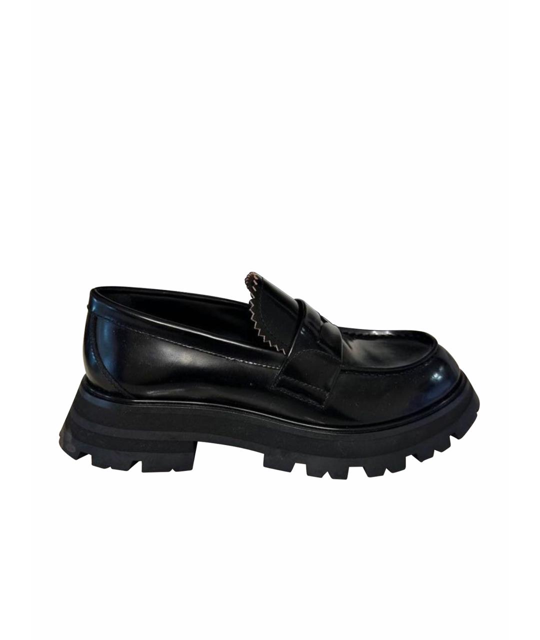 ALEXANDER MCQUEEN Черные лоферы из лакированной кожи, фото 1