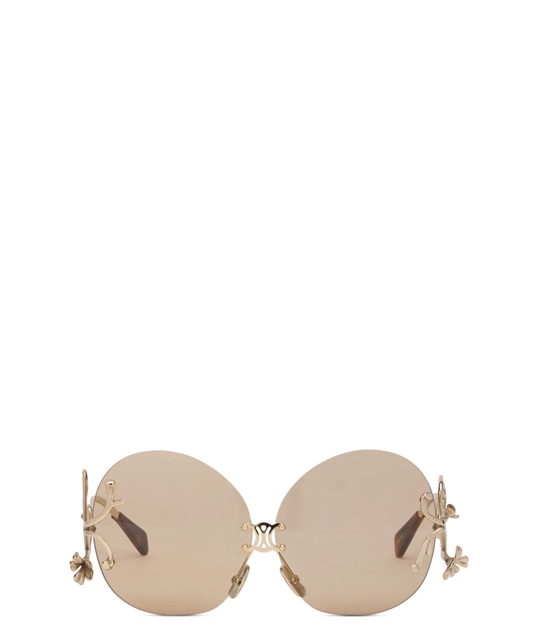CELINE Золотые металлические солнцезащитные очки, фото 1