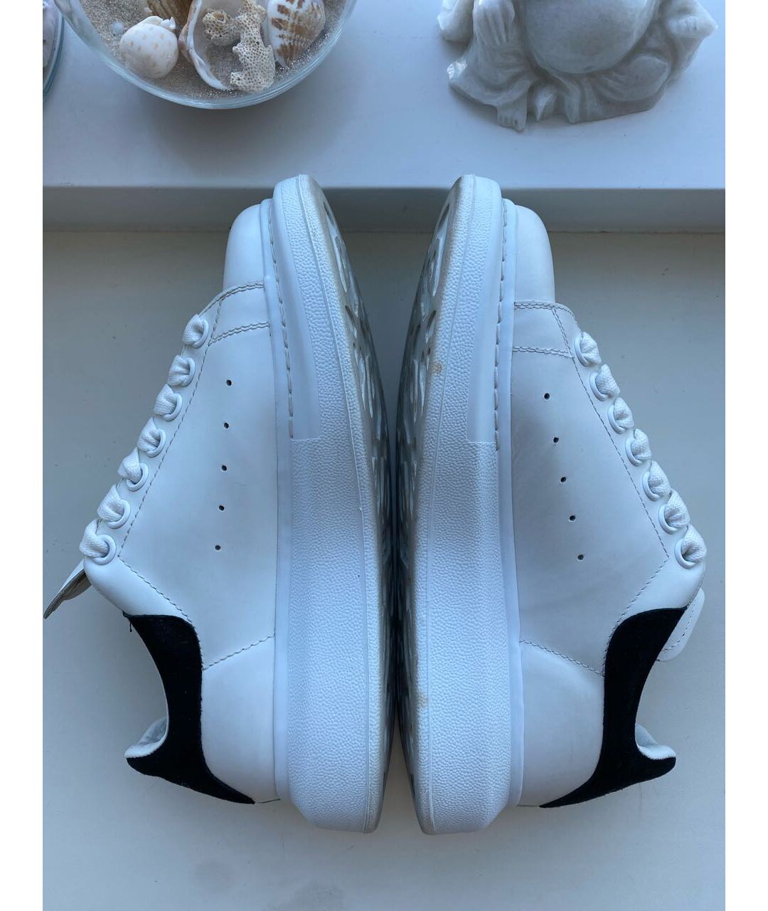 ALEXANDER MCQUEEN Белые кожаные кроссовки, фото 5