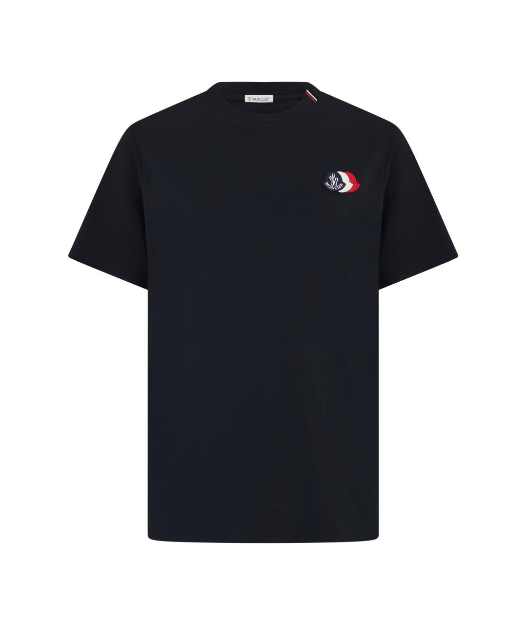 MONCLER Черная хлопковая футболка, фото 1