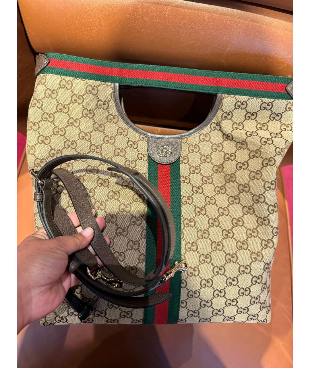GUCCI Бежевая сумка с короткими ручками, фото 2