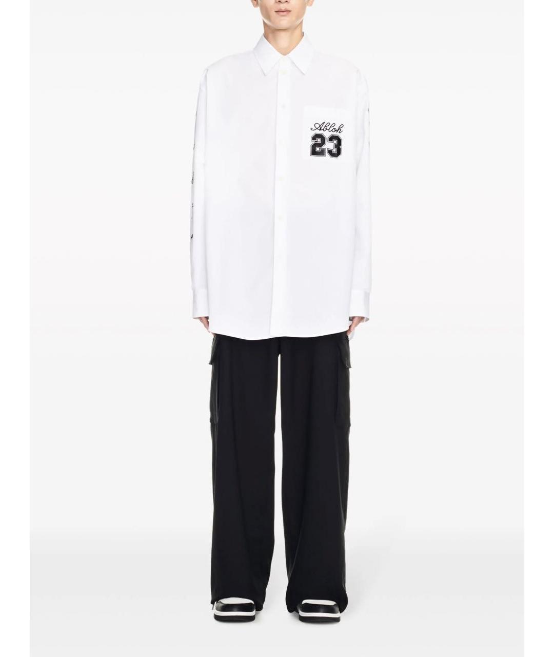 OFF-WHITE Белая хлопковая кэжуал рубашка, фото 2