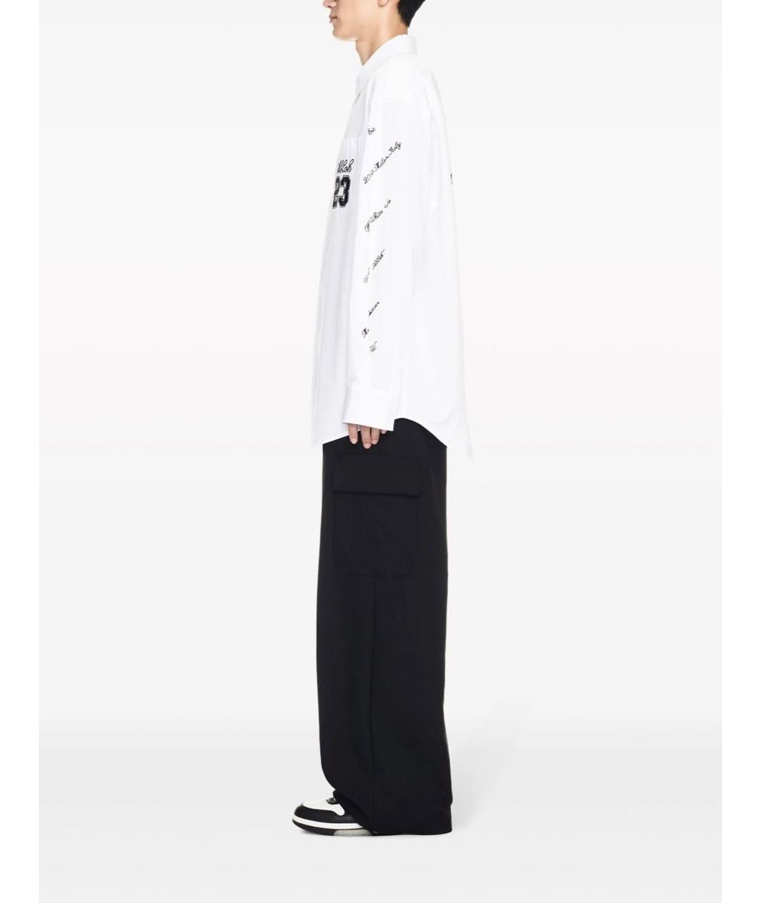 OFF-WHITE Белая хлопковая кэжуал рубашка, фото 3
