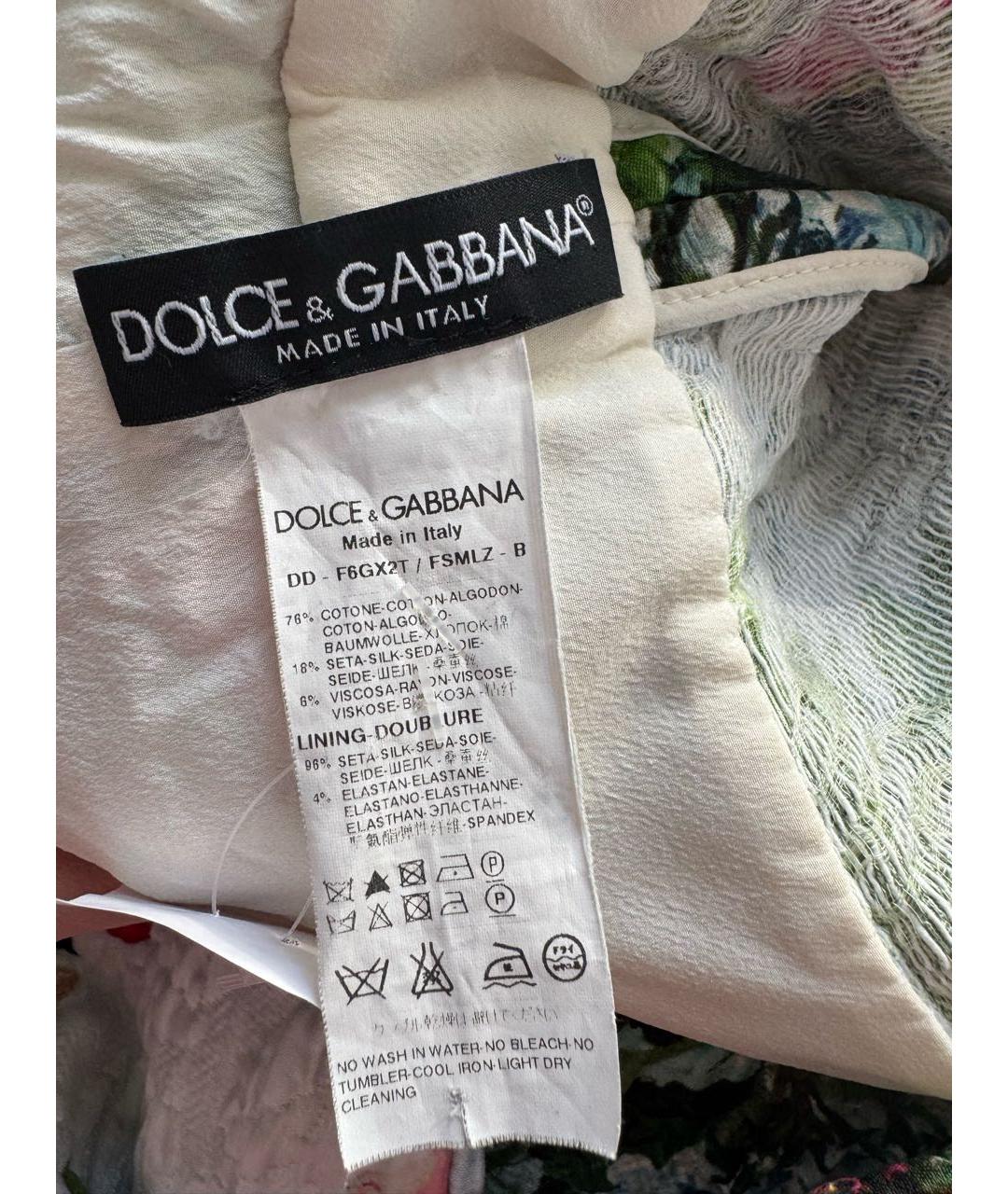 DOLCE&GABBANA Мульти хлопковое повседневное платье, фото 7
