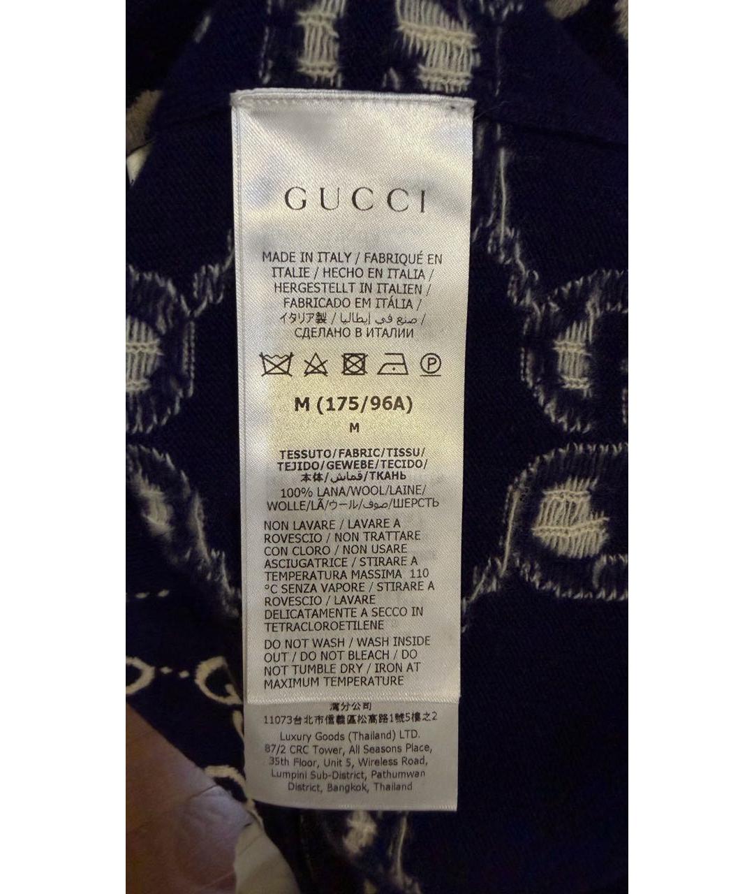 GUCCI Темно-синий шерстяной джемпер / свитер, фото 7