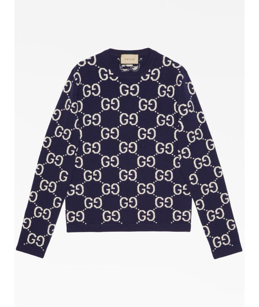 GUCCI Темно-синий шерстяной джемпер / свитер, фото 8