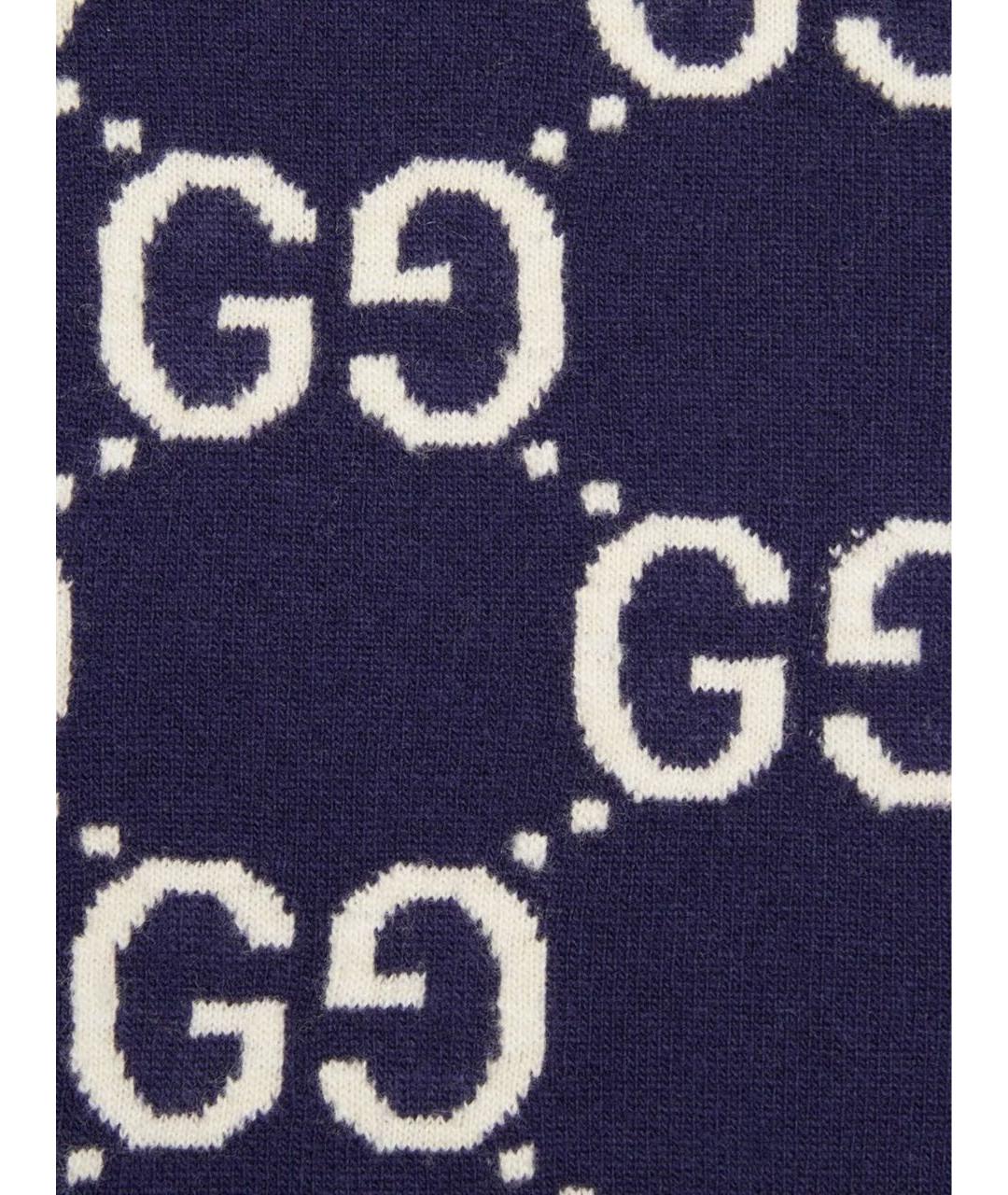 GUCCI Темно-синий шерстяной джемпер / свитер, фото 4