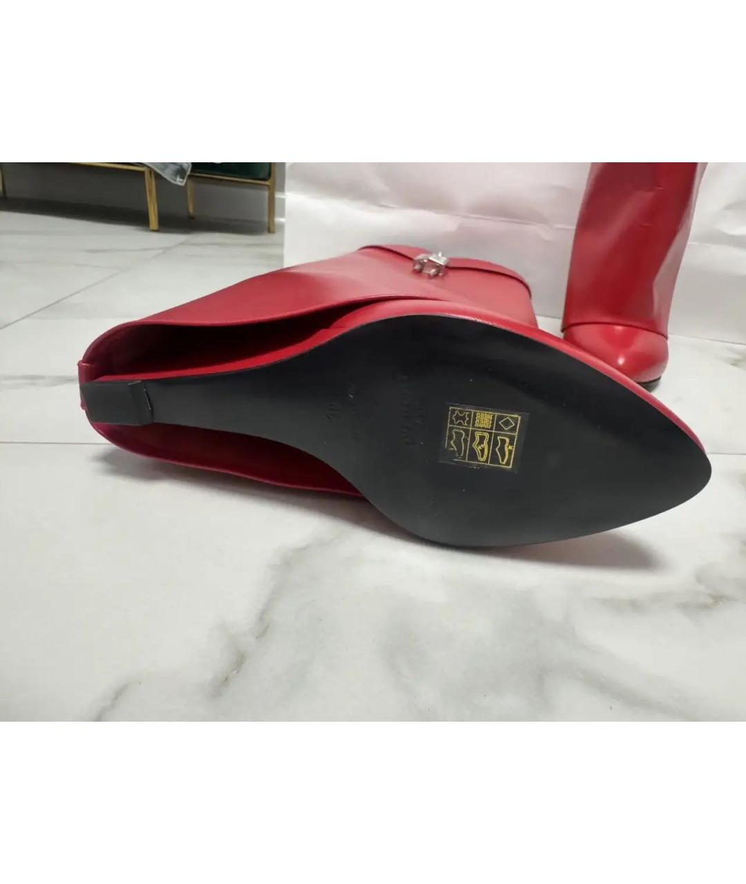 GIVENCHY Красные кожаные сапоги, фото 7