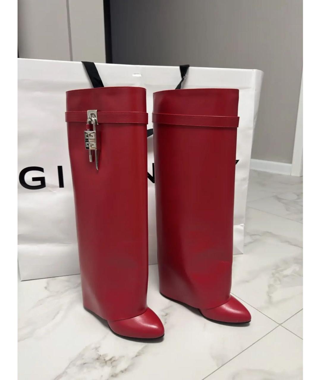GIVENCHY Красные кожаные сапоги, фото 4