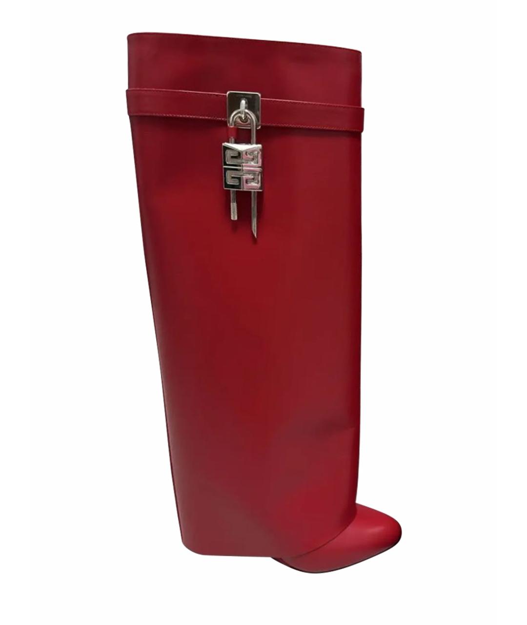 GIVENCHY Красные кожаные сапоги, фото 1