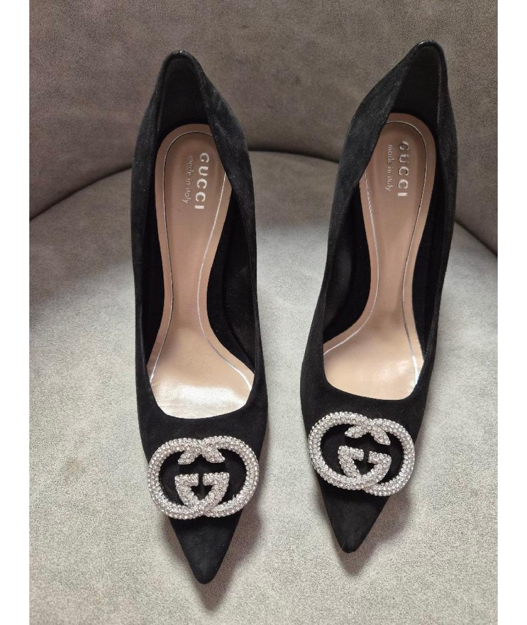GUCCI Черные замшевые туфли, фото 2