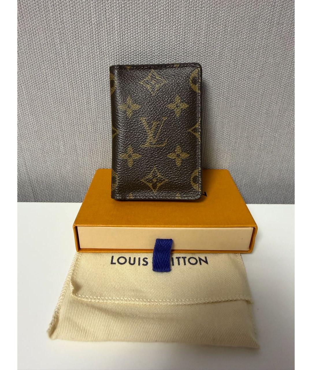 LOUIS VUITTON Коричневый кожаный кардхолдер, фото 5