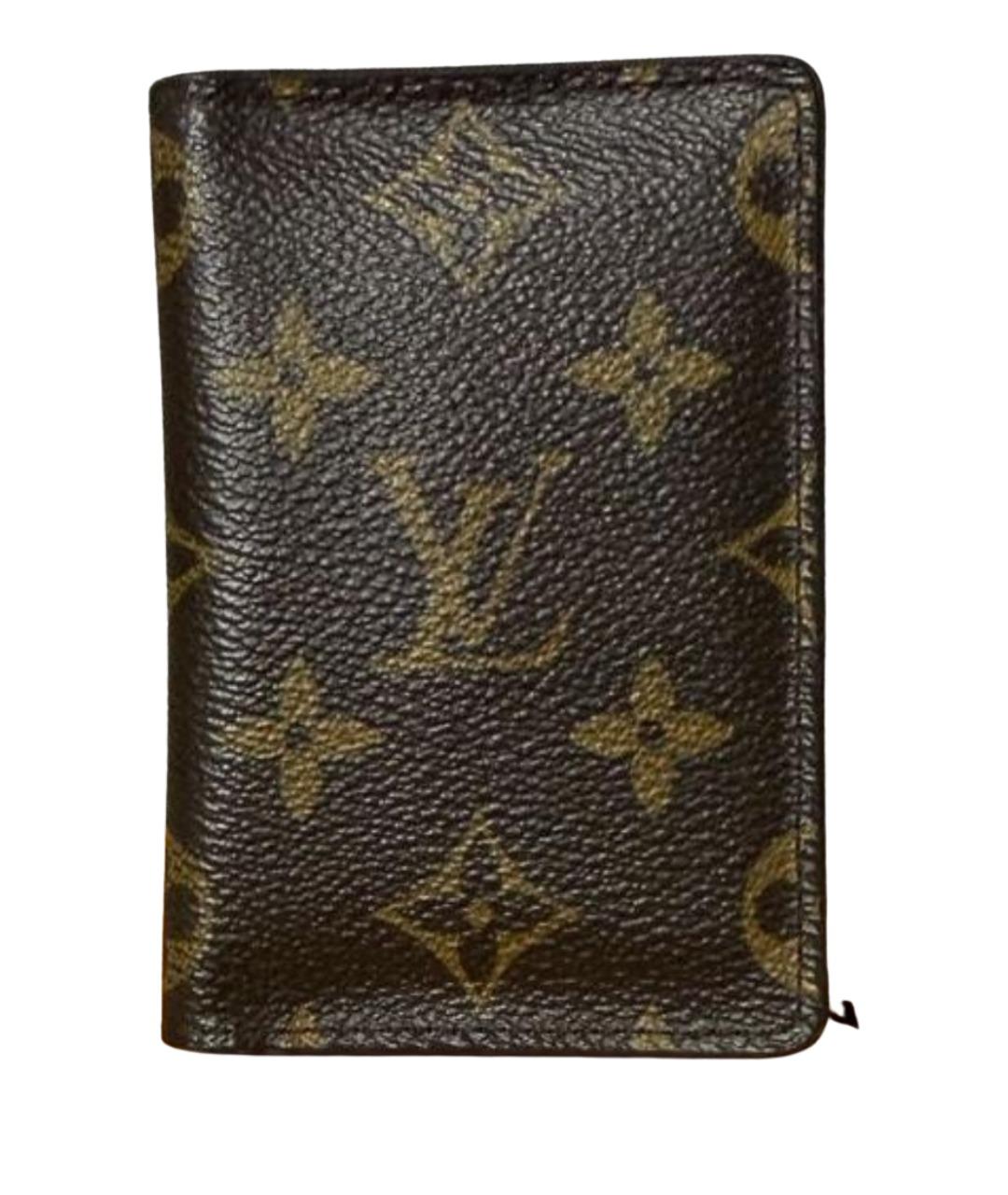 LOUIS VUITTON Коричневый кожаный кардхолдер, фото 1