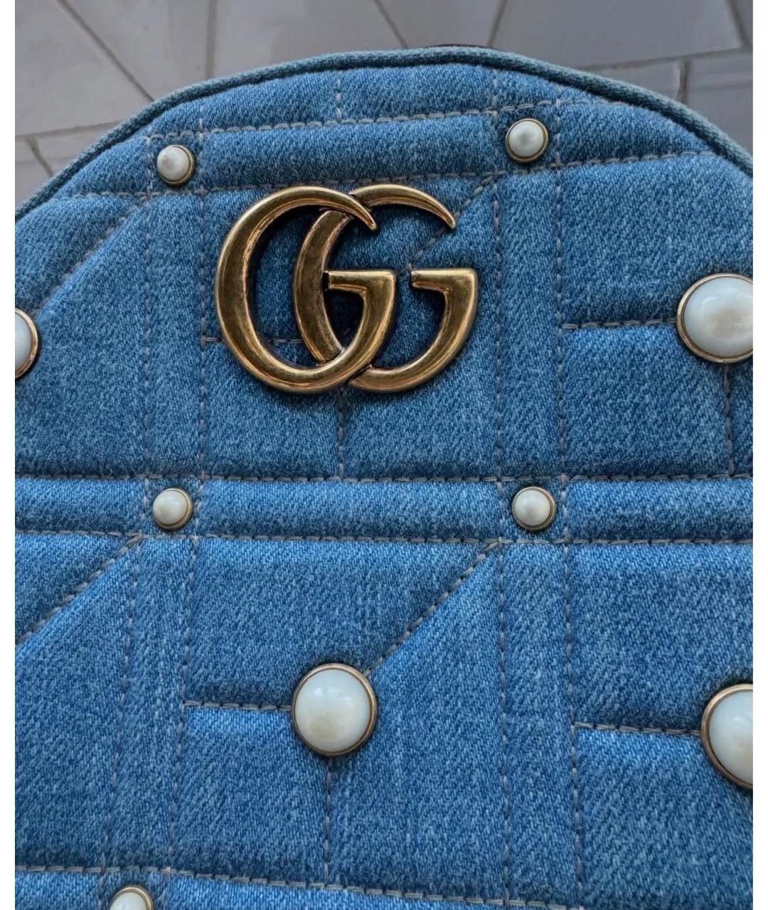 GUCCI Голубой деним рюкзак, фото 2