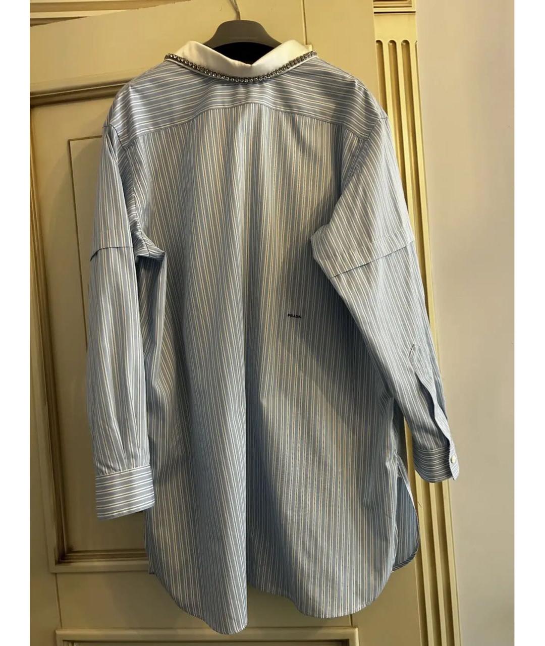 PRADA Голубая хлопковая рубашка, фото 9
