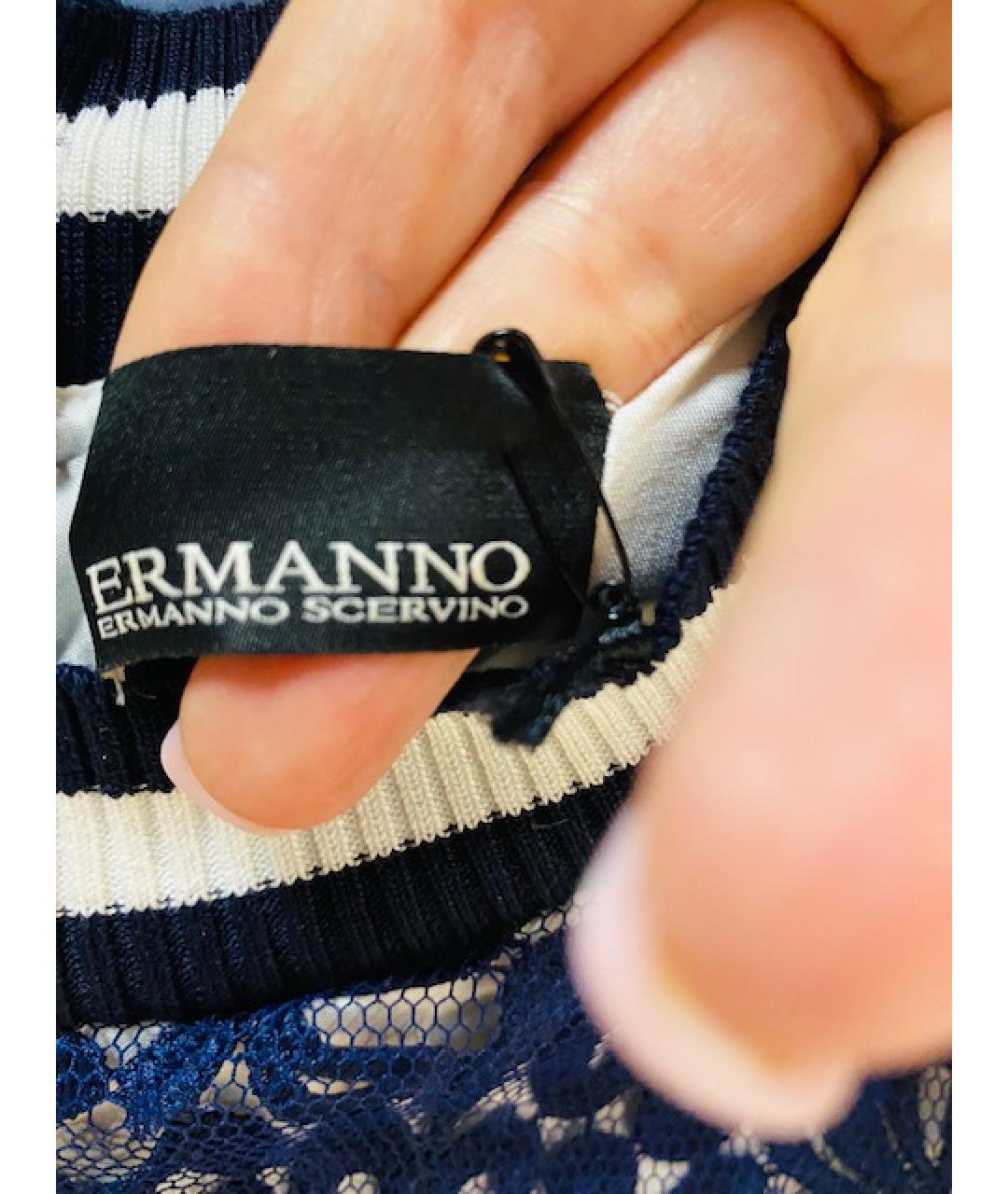 ERMANNO SCERVINO Синяя вискозная блузы, фото 7