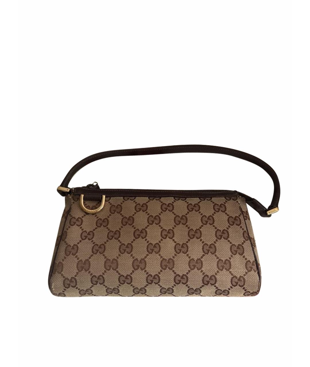 GUCCI Бежевая тканевая сумка с короткими ручками, фото 1