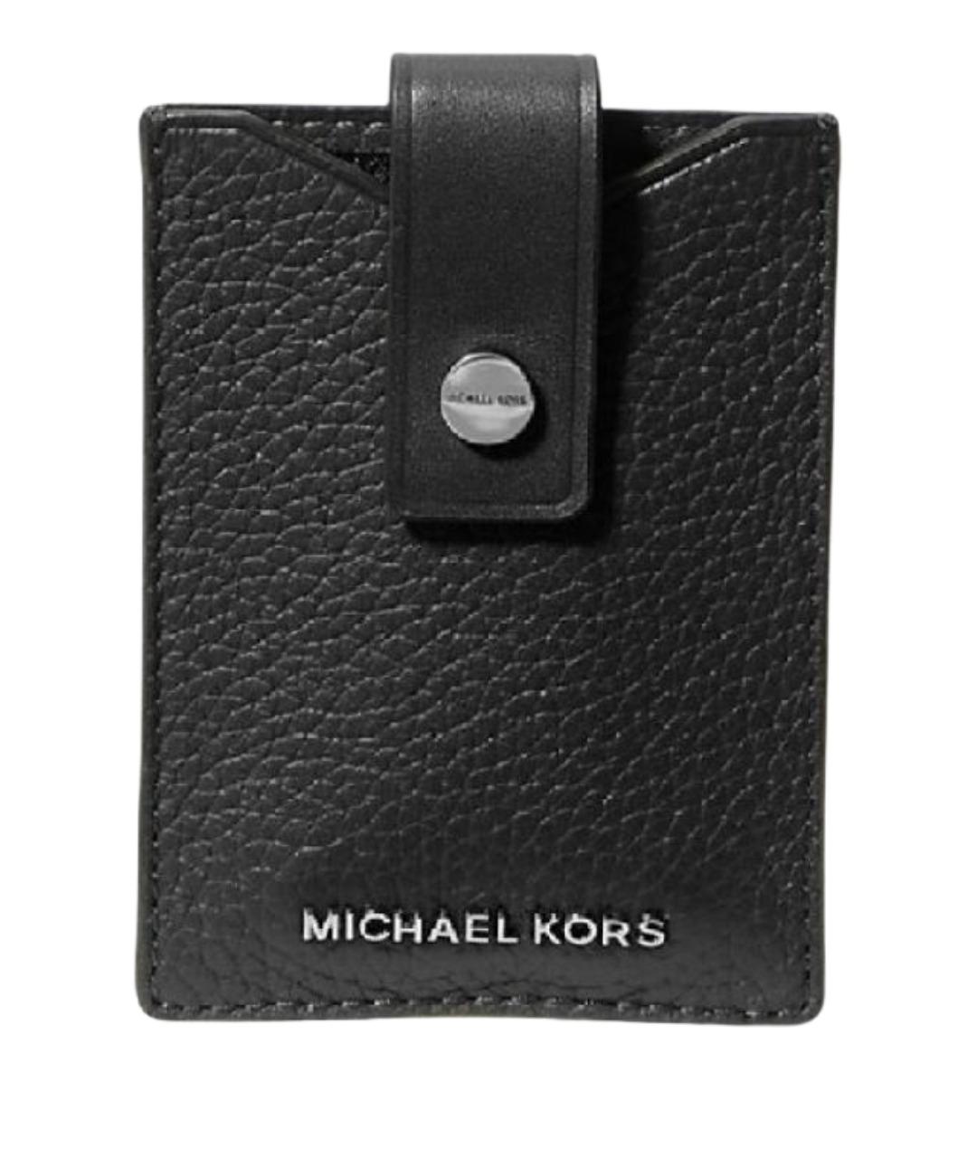 MICHAEL KORS Черный кожаный кардхолдер, фото 1