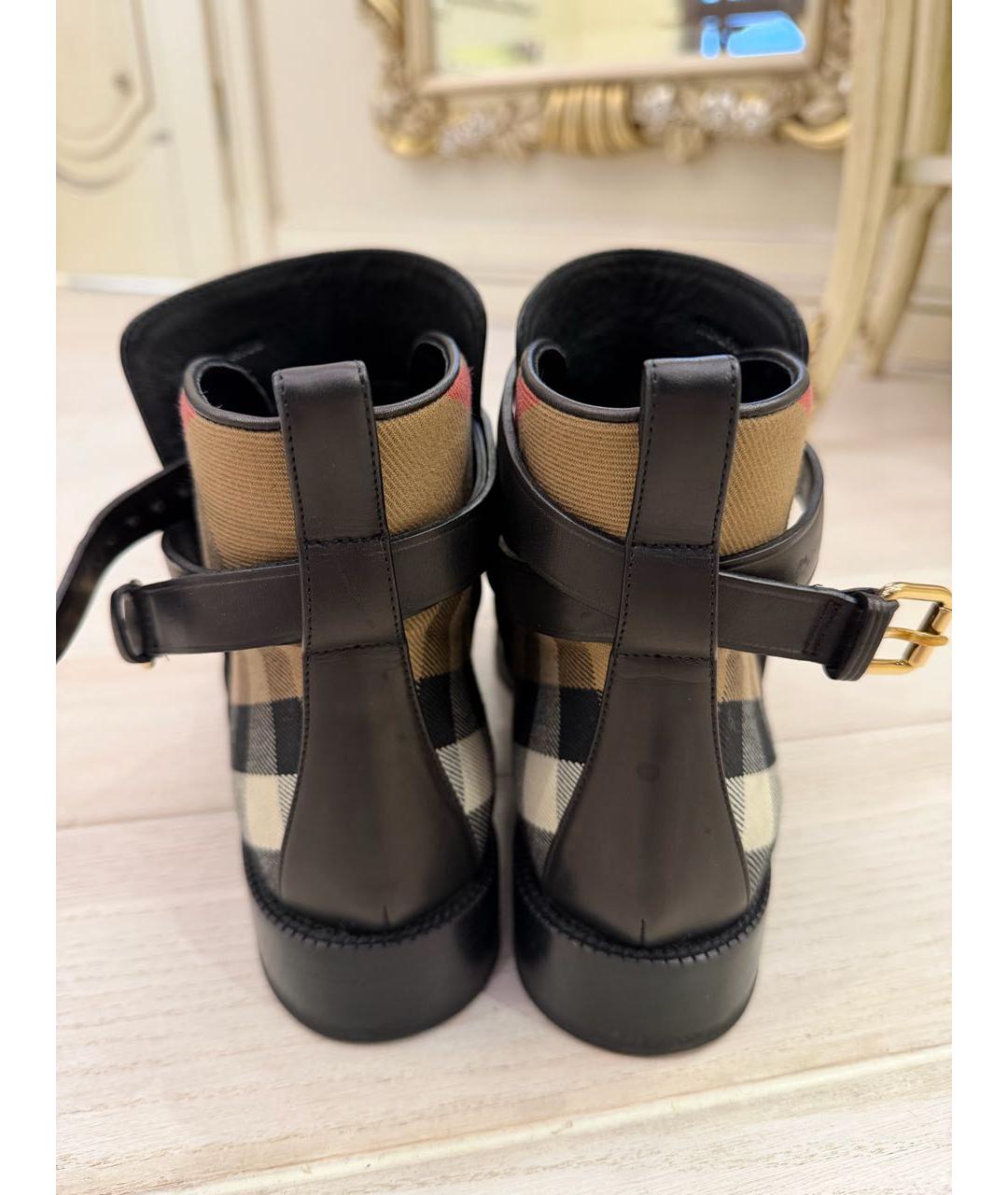 BURBERRY Черные кожаные ботинки, фото 7