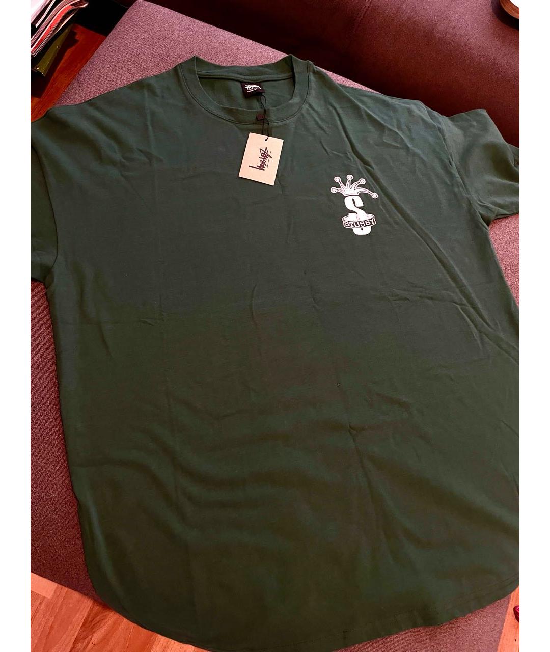 STUSSY Зеленая хлопковая футболка, фото 5
