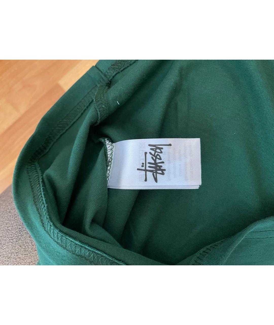 STUSSY Зеленая хлопковая футболка, фото 4