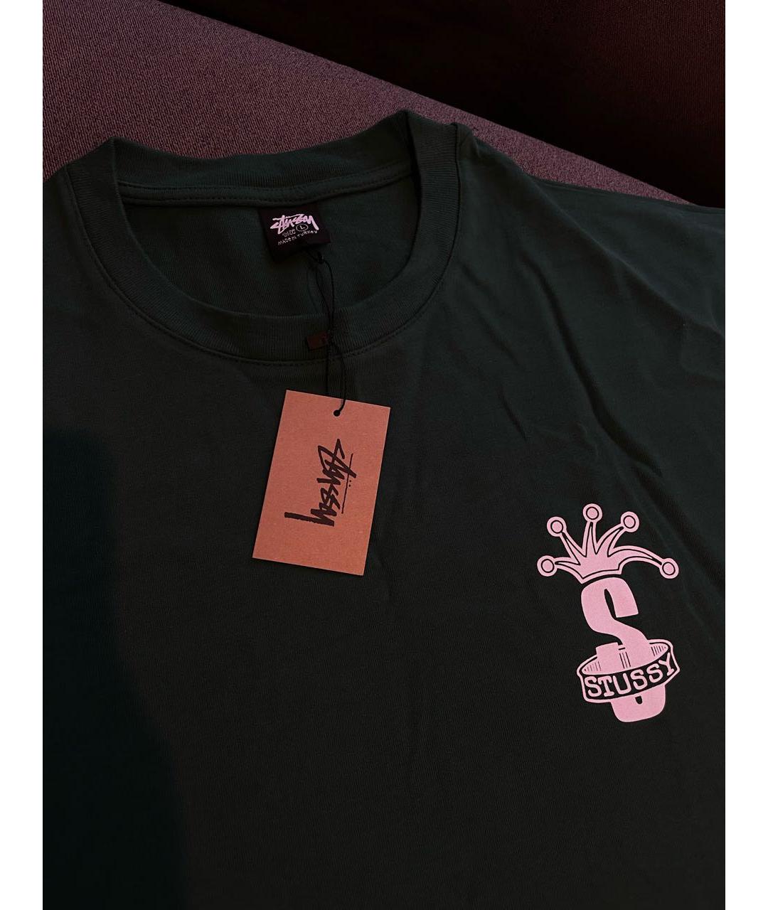 STUSSY Зеленая хлопковая футболка, фото 3