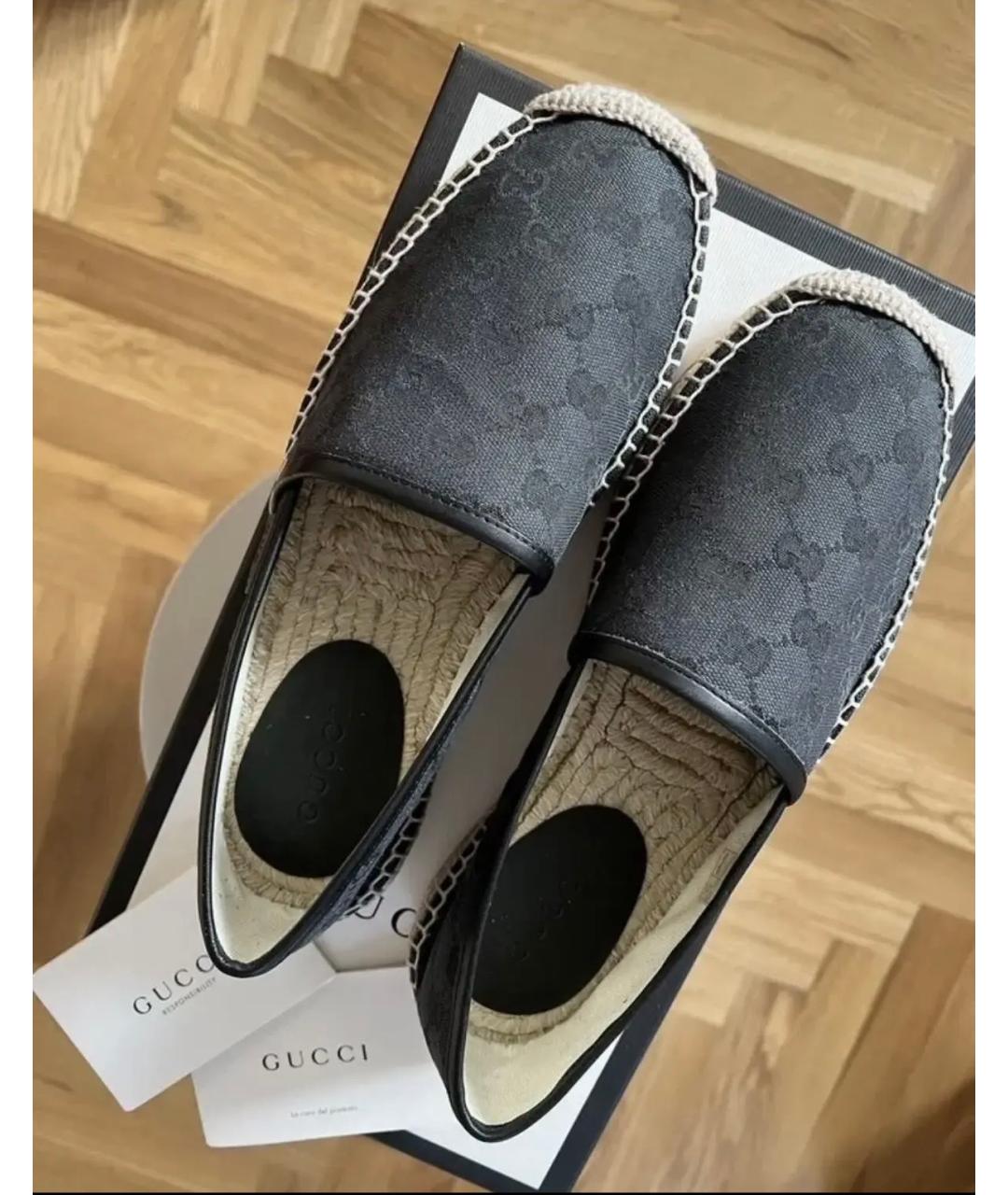 GUCCI Черные текстильные эспадрильи, фото 2