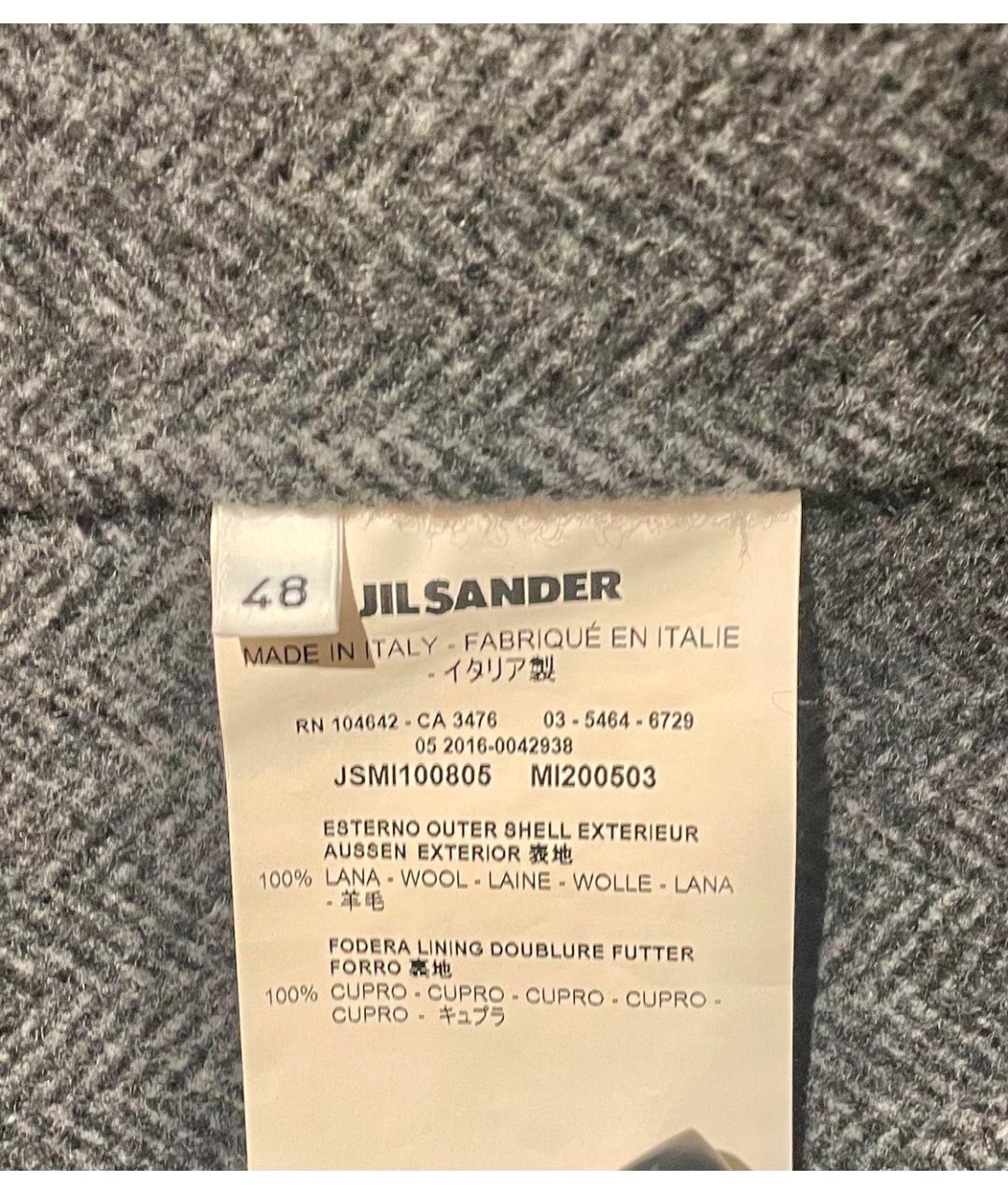 JIL SANDER Серое шерстяное пальто, фото 4