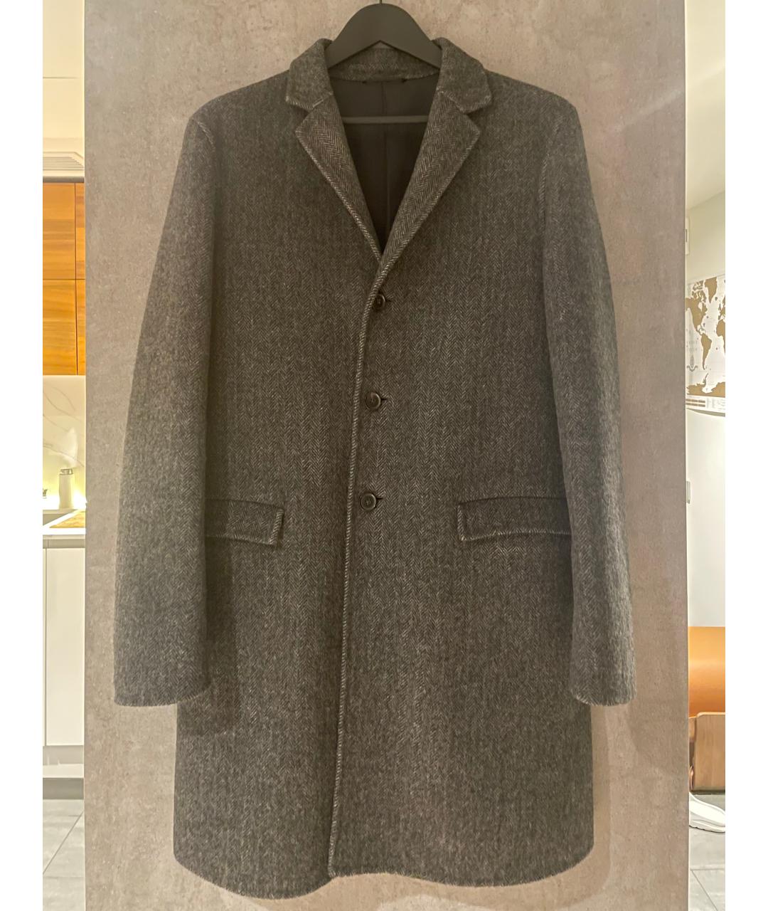 JIL SANDER Серое шерстяное пальто, фото 5