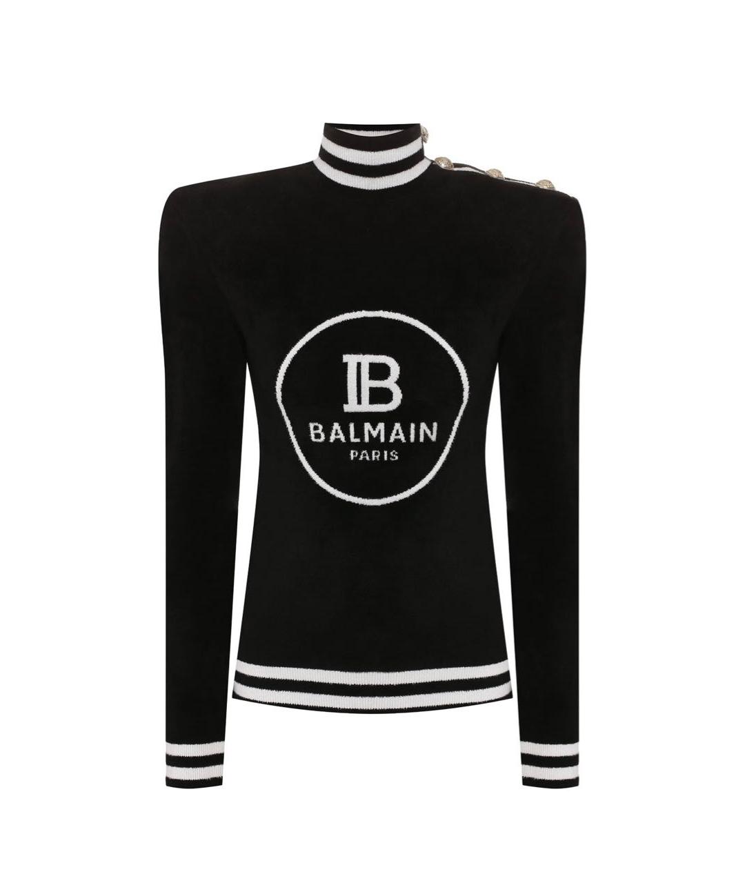 BALMAIN Черная вискозная водолазка, фото 9