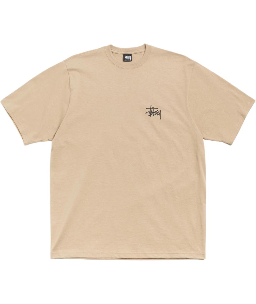 STUSSY Хаки хлопковая футболка, фото 1