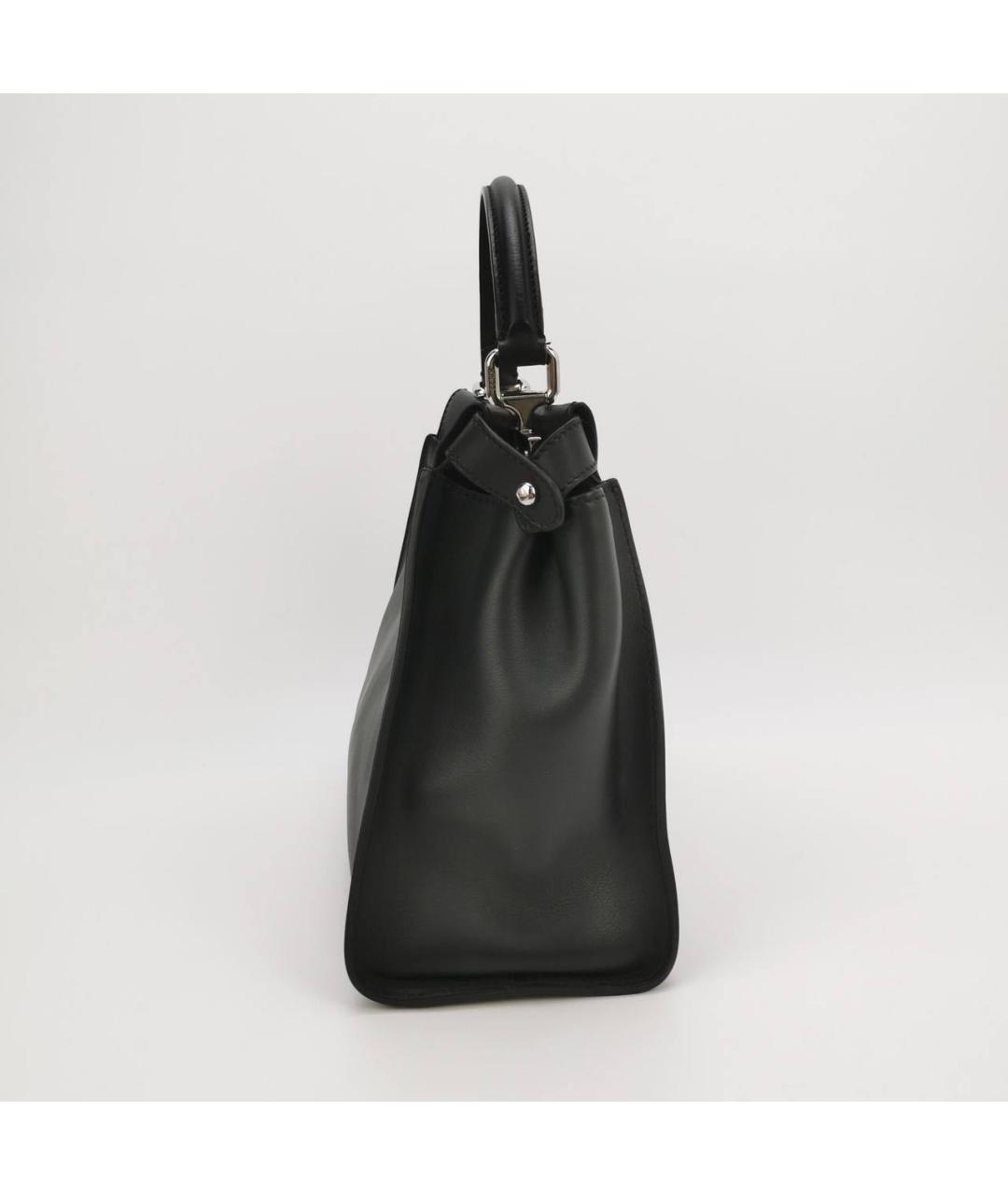 FENDI Черная кожаная сумка тоут, фото 7