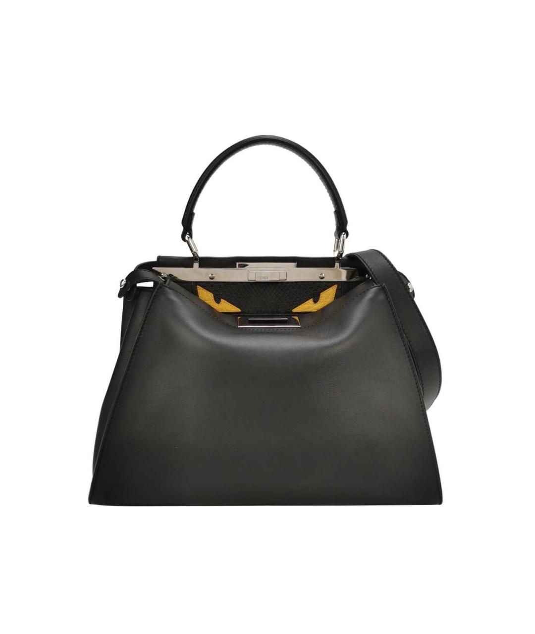 FENDI Черная кожаная сумка тоут, фото 1