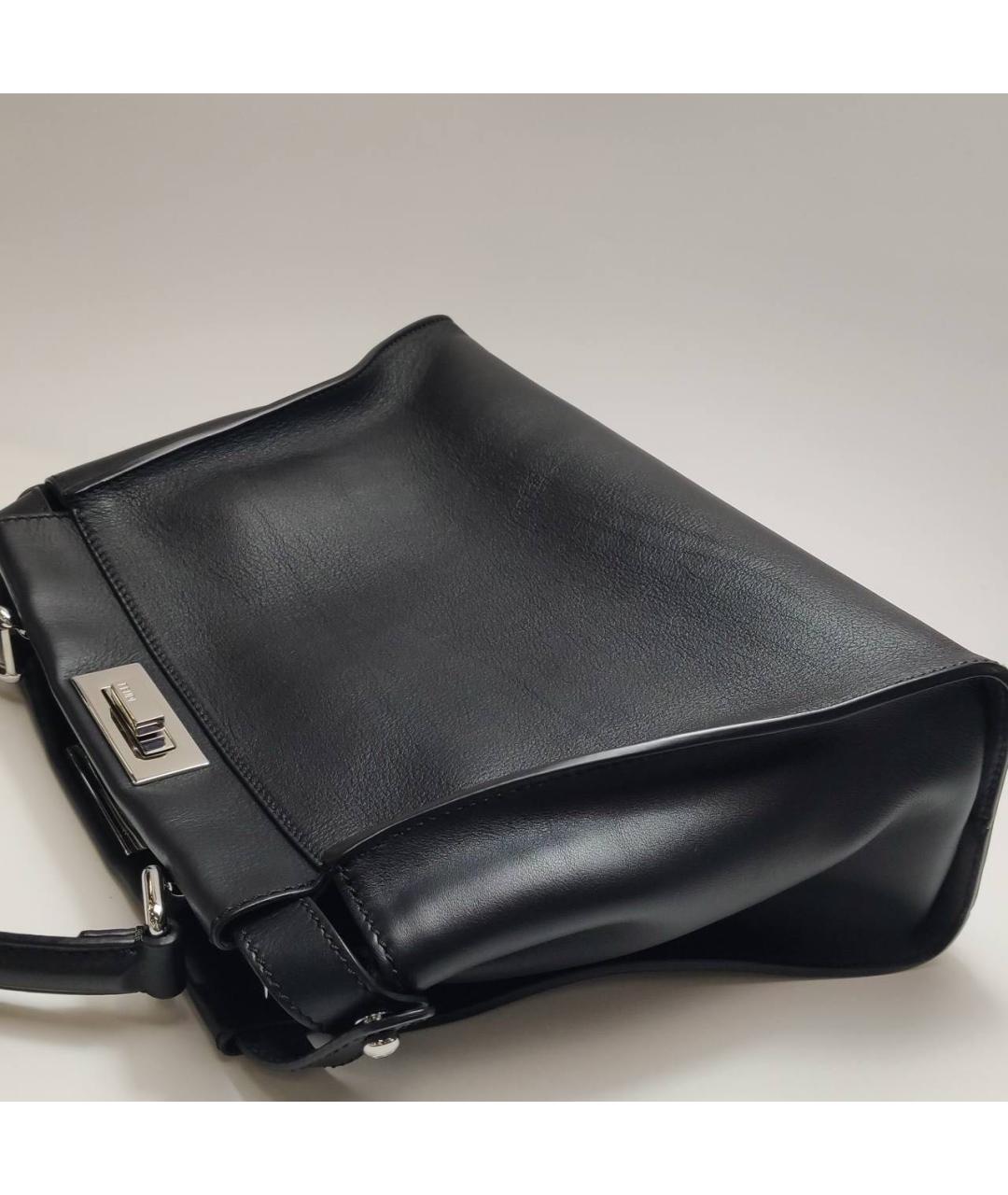 FENDI Черная кожаная сумка тоут, фото 4