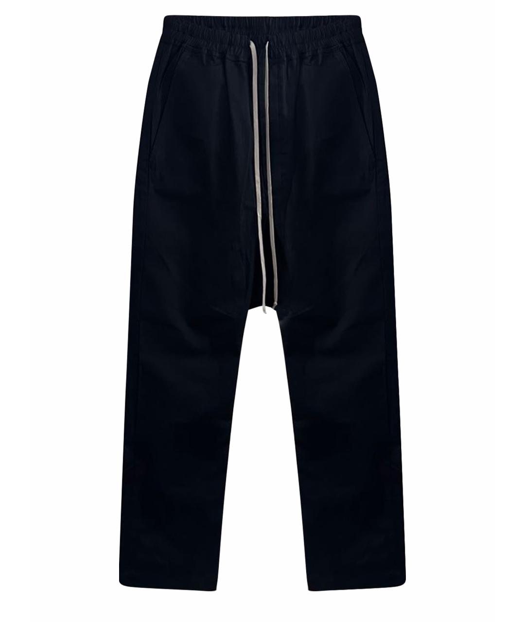 RICK OWENS Черные хлопковые брюки узкие, фото 1