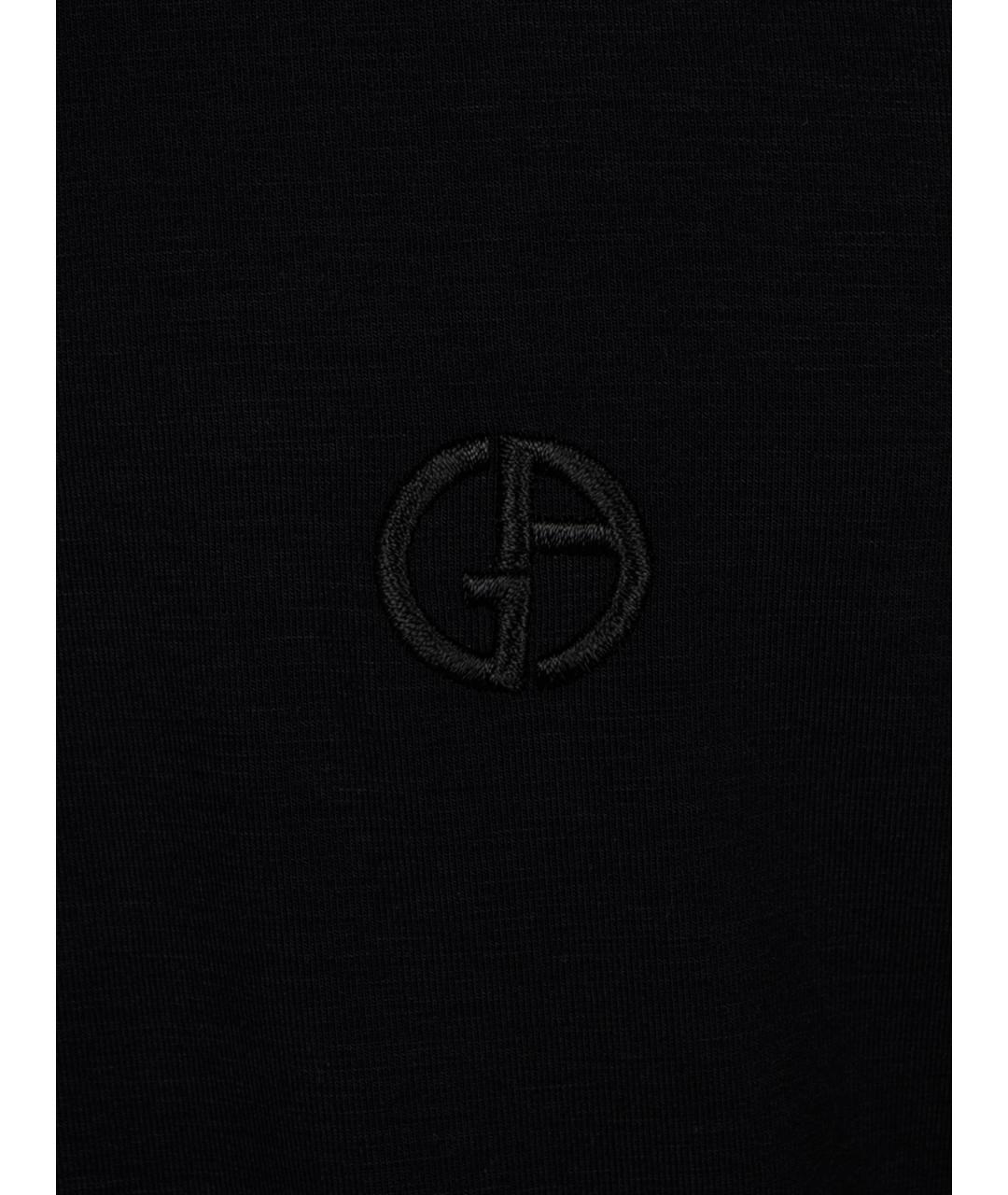 GIORGIO ARMANI Черная хлопковая футболка, фото 3